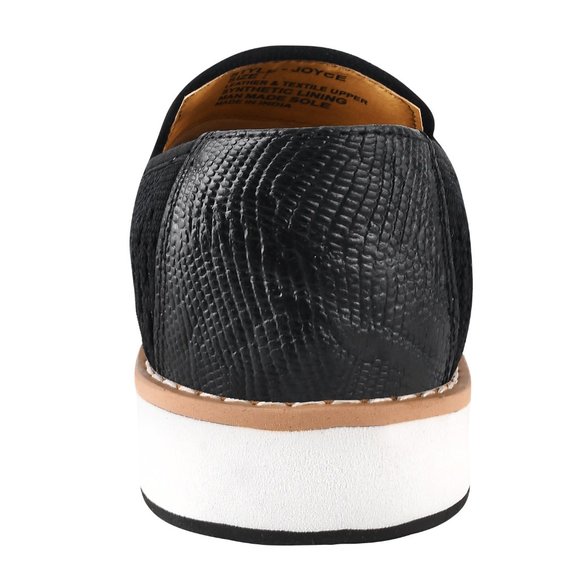 Joyce Boys Textile & Lizard Print Leather Kids Slip on Black Loafer Shoes - Picture 6 of 7